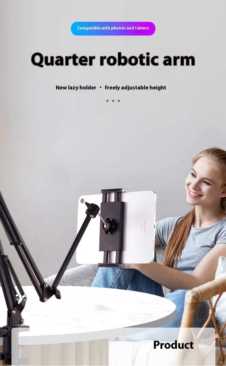 Desktop Lazy Bracket, Tablet Cantilever Support Frame, Live Streaming And Drama-watching Artifact, Foldable Metal Cantilever Bracket Marquezshop