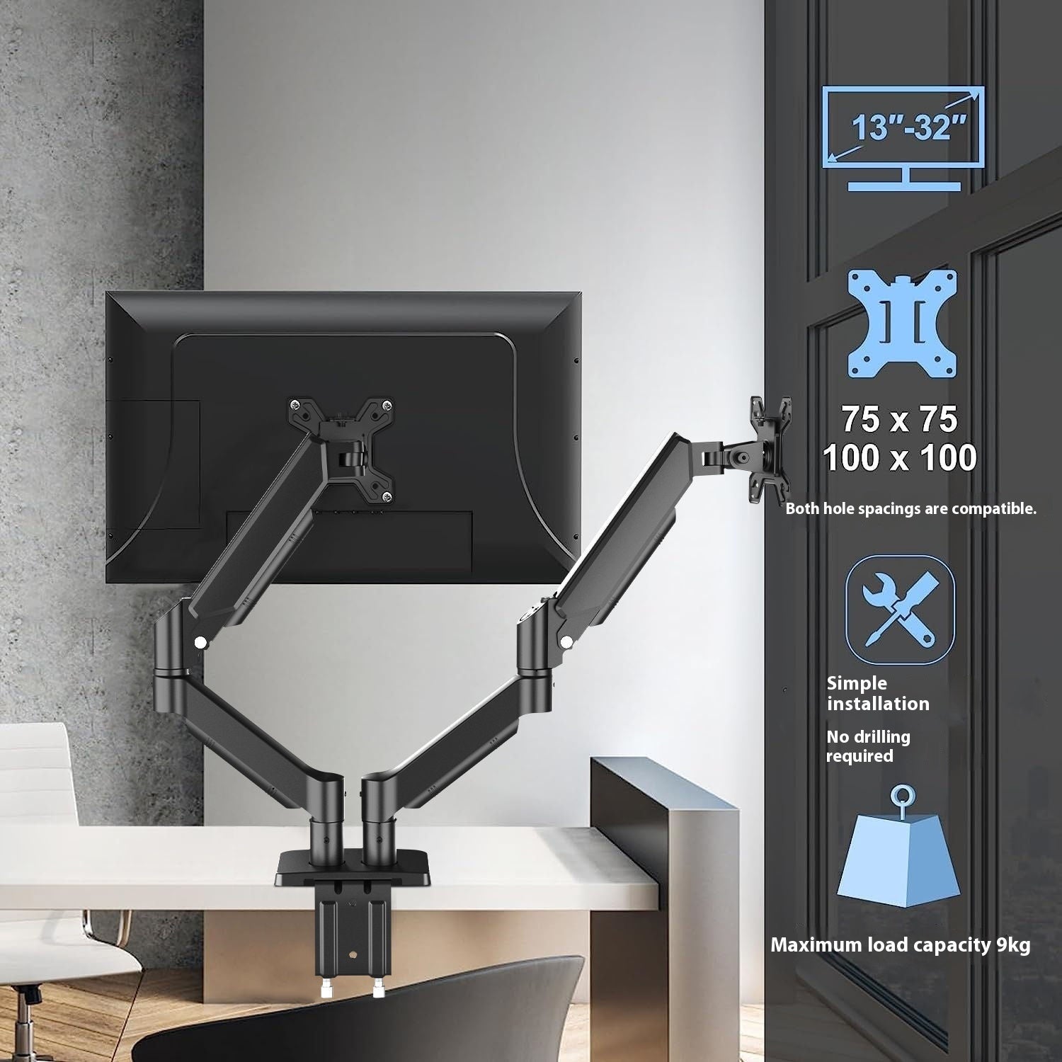32-inch Computer Monitor Punch Free Rack Mechanical Arm Marquezshop